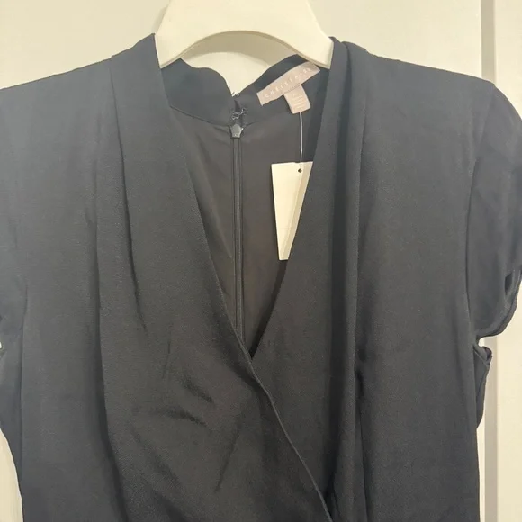 Nordstrom Chelsea 28 Black Viscose Crossover Front Jumpsuit Med NEW WITH TAGS - Picture 10 of 12